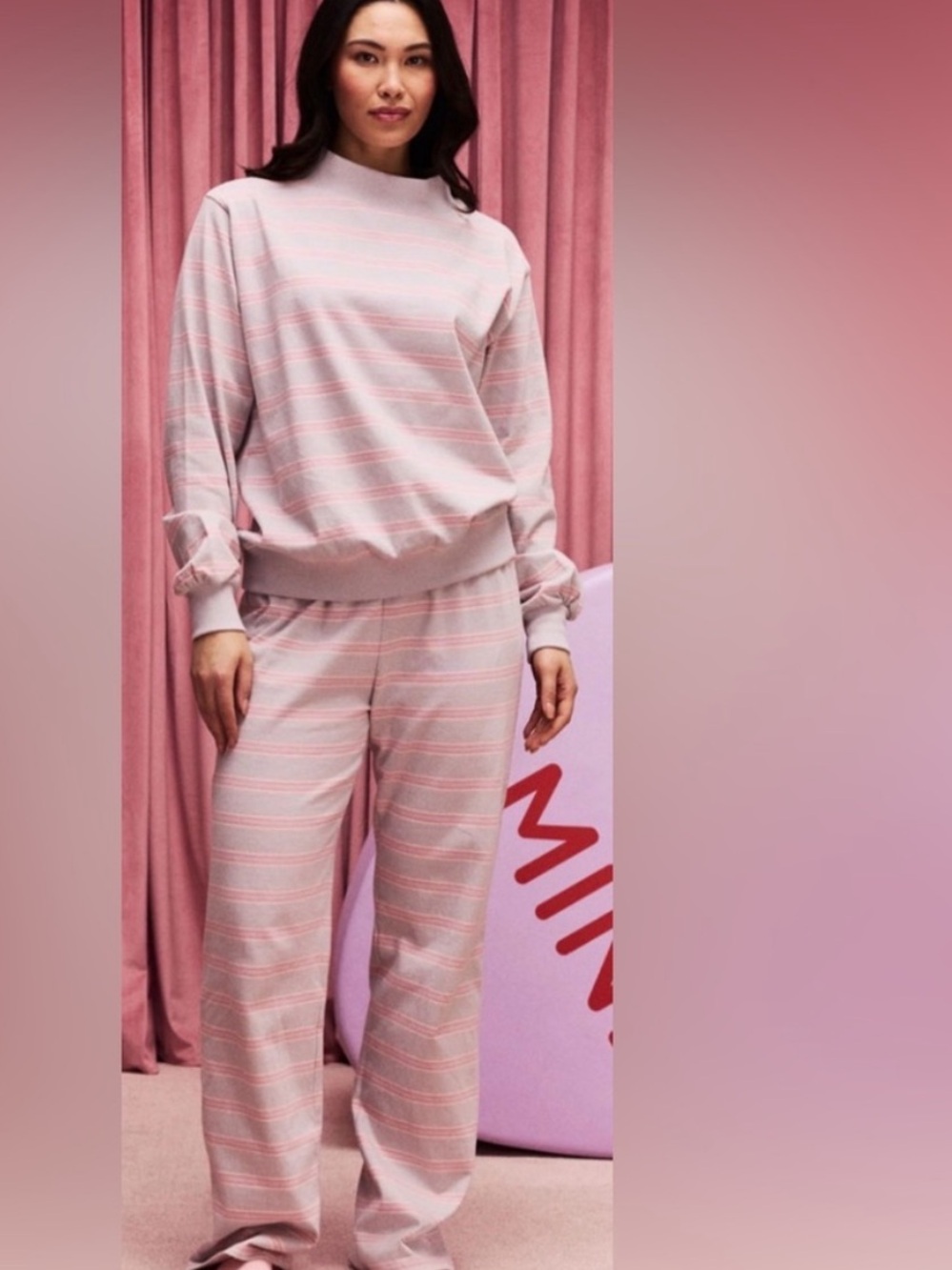 PARKE Striped Valentines Day Set Top XXL Pants L New In Bag